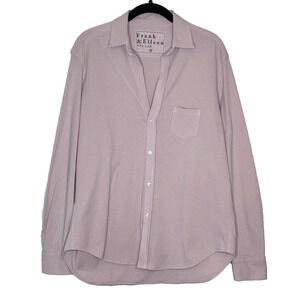 Frank and Eileen Tee Lab Shirt Women M Pale Pink Long Sleeve Button Cotton VNeck